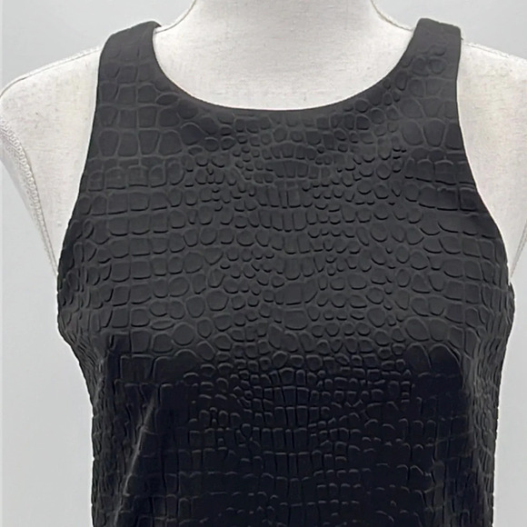 Amanda Uprichard Textured Faux Reptile Racerback Dress in Black - Size XS - Picture 2 of 6
